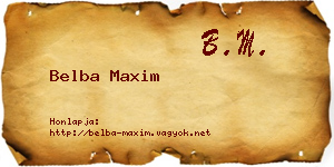 Belba Maxim névjegykártya
